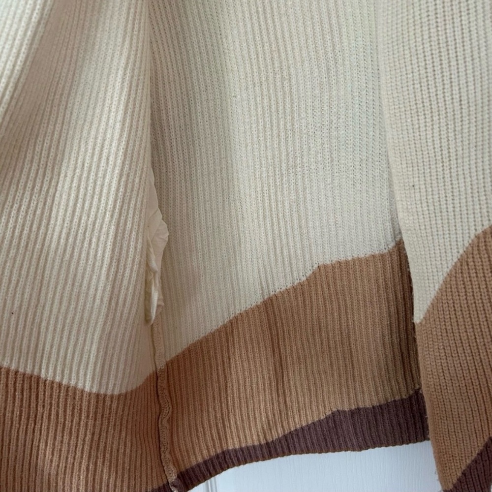 Open-Front Colorblock Ribbed Cardigan Sweater - Picture 5 of 9